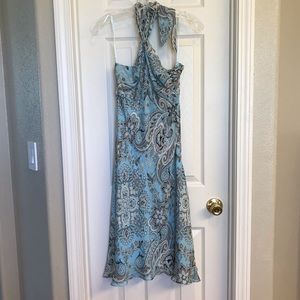 Ann Taylor Aqua Paisley Halter Dress, 6P NWT